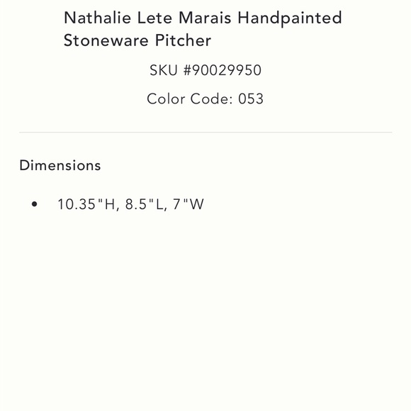 Nathalie Lete Marais pitcher - Picture 7 of 10